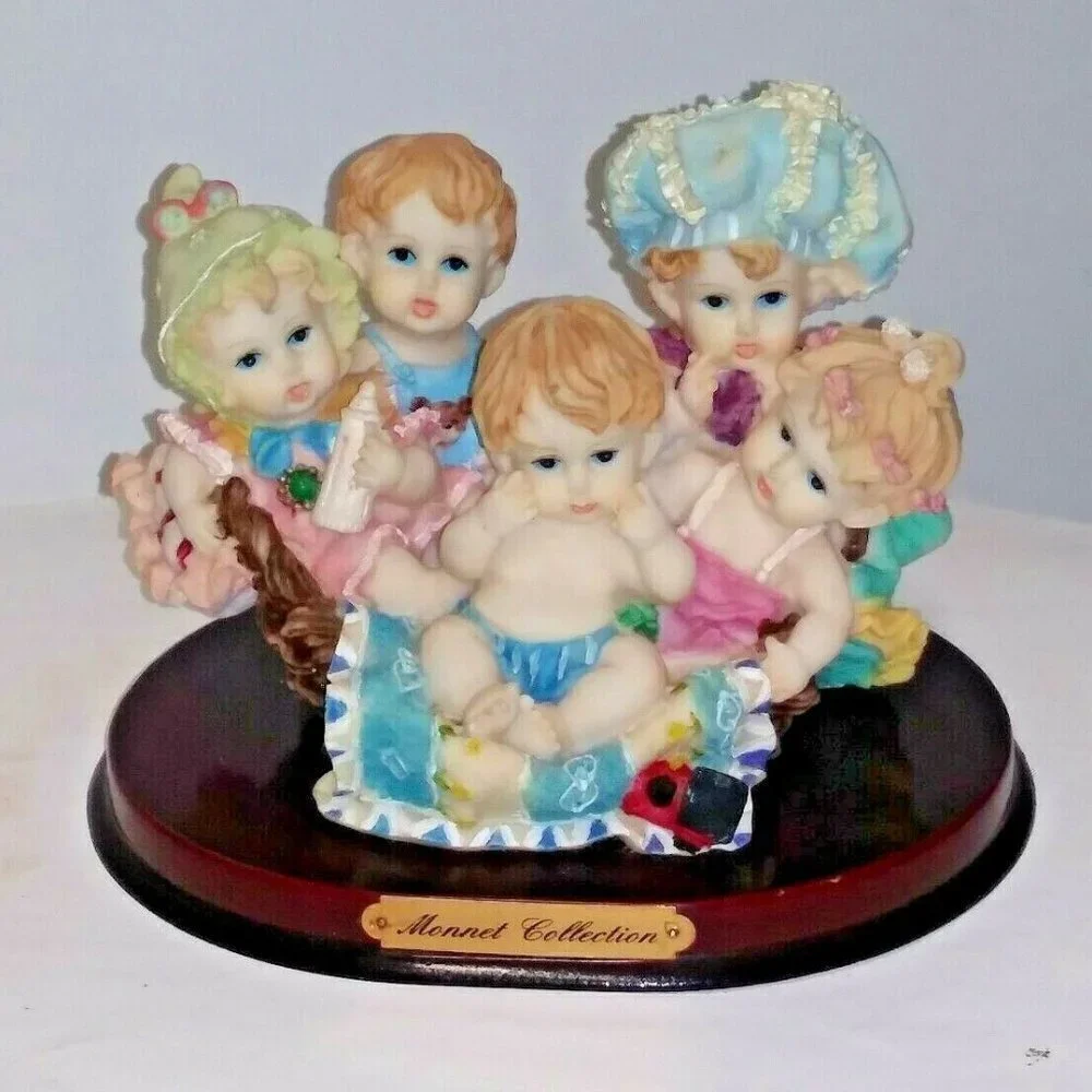 Monnet Collection Resin Figurines of Children sitting playing collectible EUC